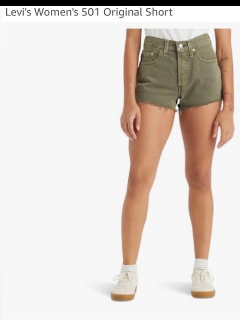 Levi's Green Jean Shorts Distressed Cut-Off Style
